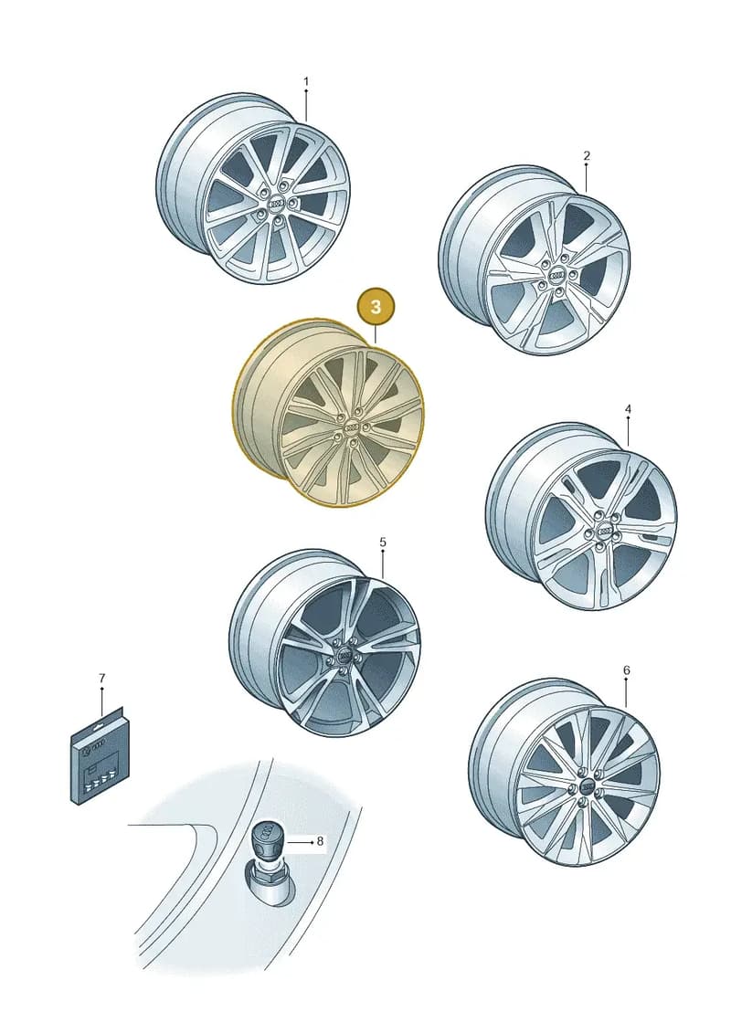 4K0071499B8Z8 — Audi A6 (2018-2025) diagram 430073010, position 3