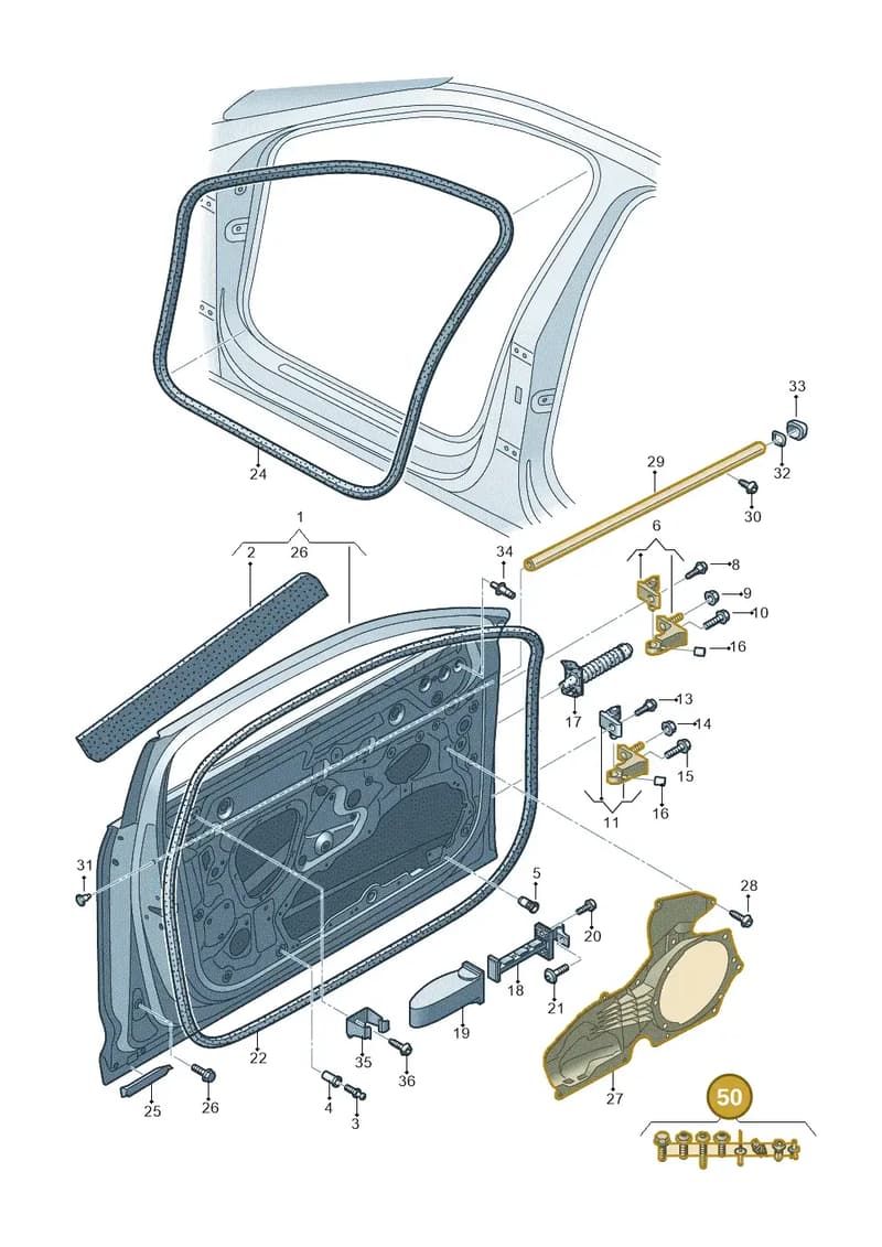 4K0098619A — Audi A6 (2018-2025) diagram 430831010, position 50