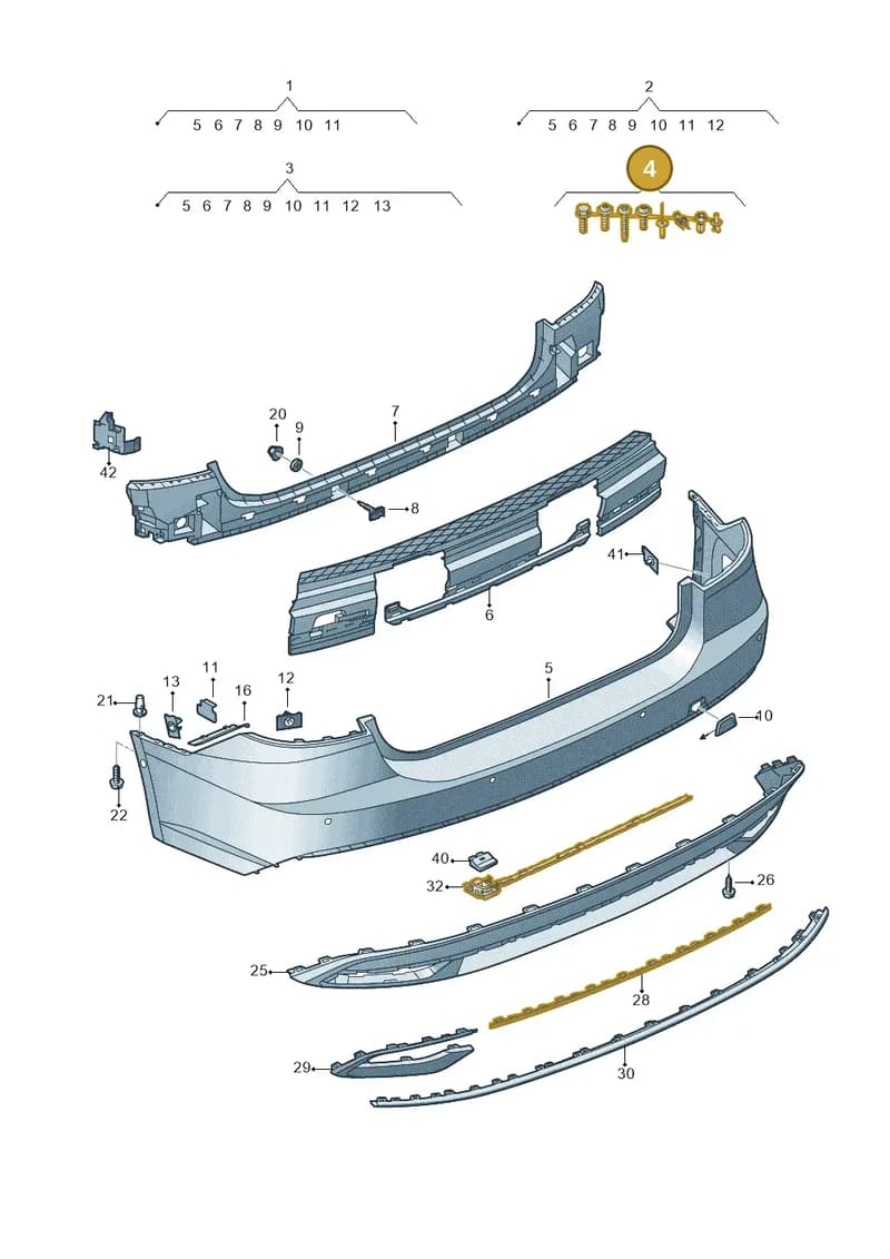 4K0098627 — Audi A7 Sportback (2018-2025) diagram 435807600, position 4