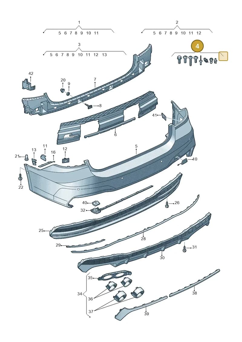 4K0098627 — Audi A7 Sportback (2018-2025) diagram 435807700, position 4