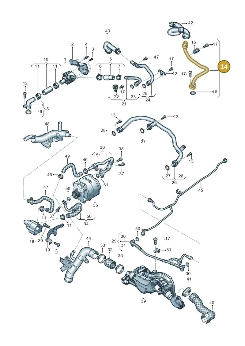 4K0121123G — Audi RS6 Avant (2019-2025) diagram 538121002, position 14