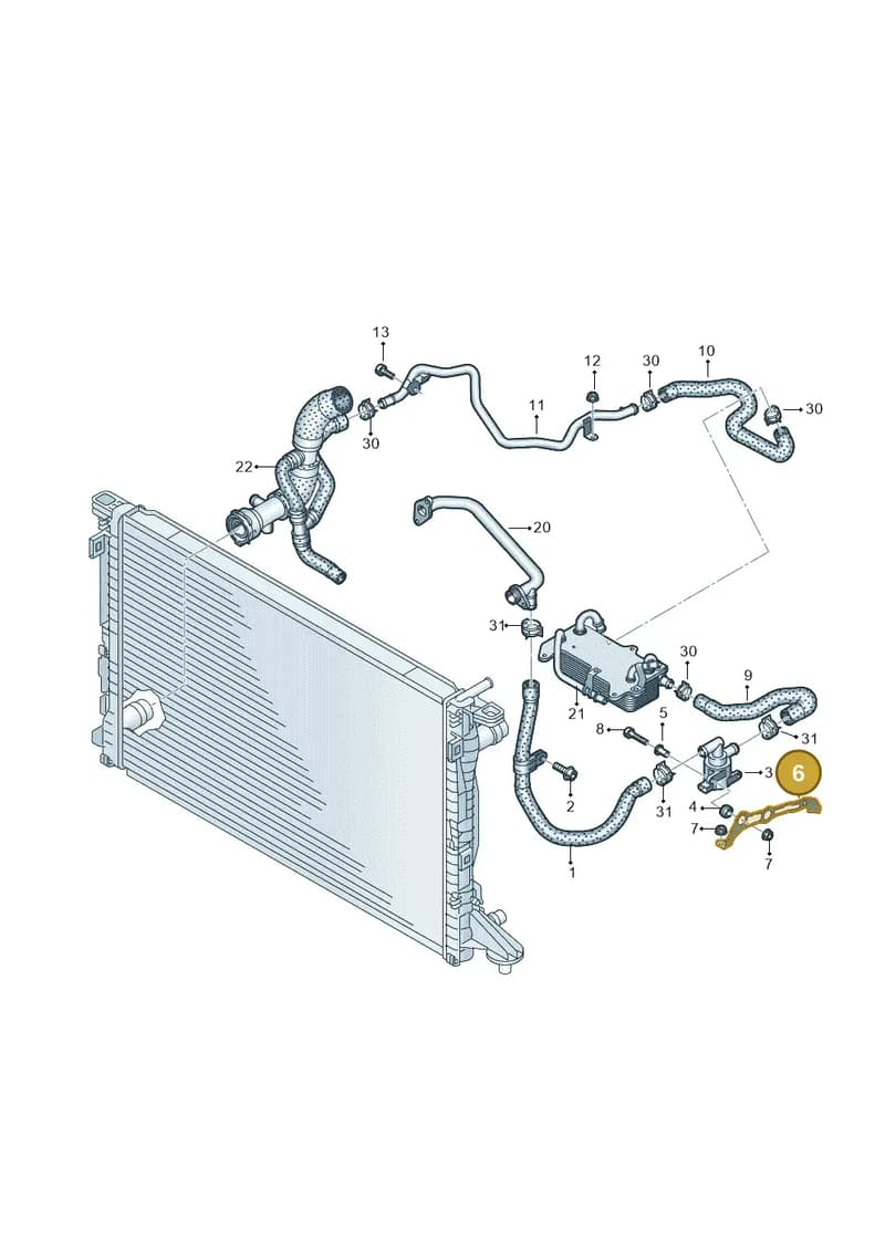 4K0121305AE — Audi A6 (2018-2025) diagram 435121092, position 6