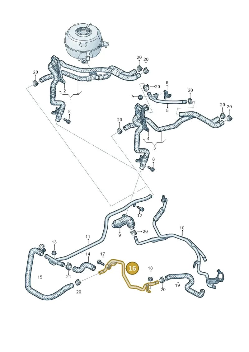 4K0121486H — Audi A6 (2018-2025) diagram 435121250, position 16