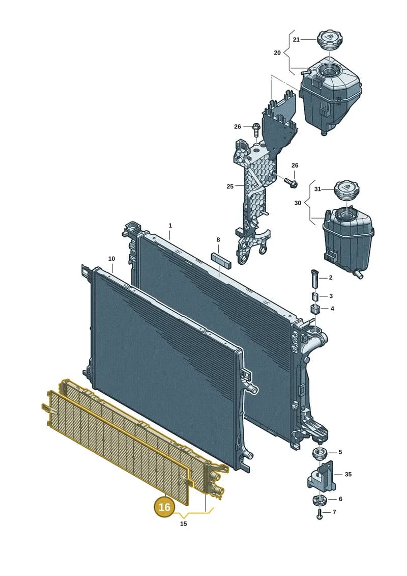 4K0121557A — Audi A5 Limousine (2024-2025) diagram 8wk121090, position 16