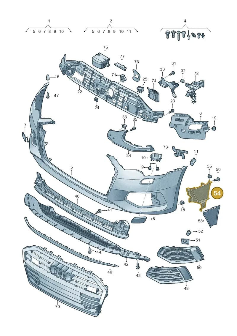 4K0121763 — Audi A6 (2018-2025) diagram 430807010, position 54