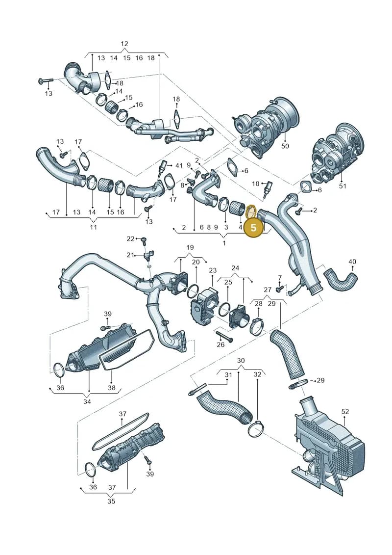 4K0145824 — Audi A6 (2018-2025) diagram 435145047, position 5