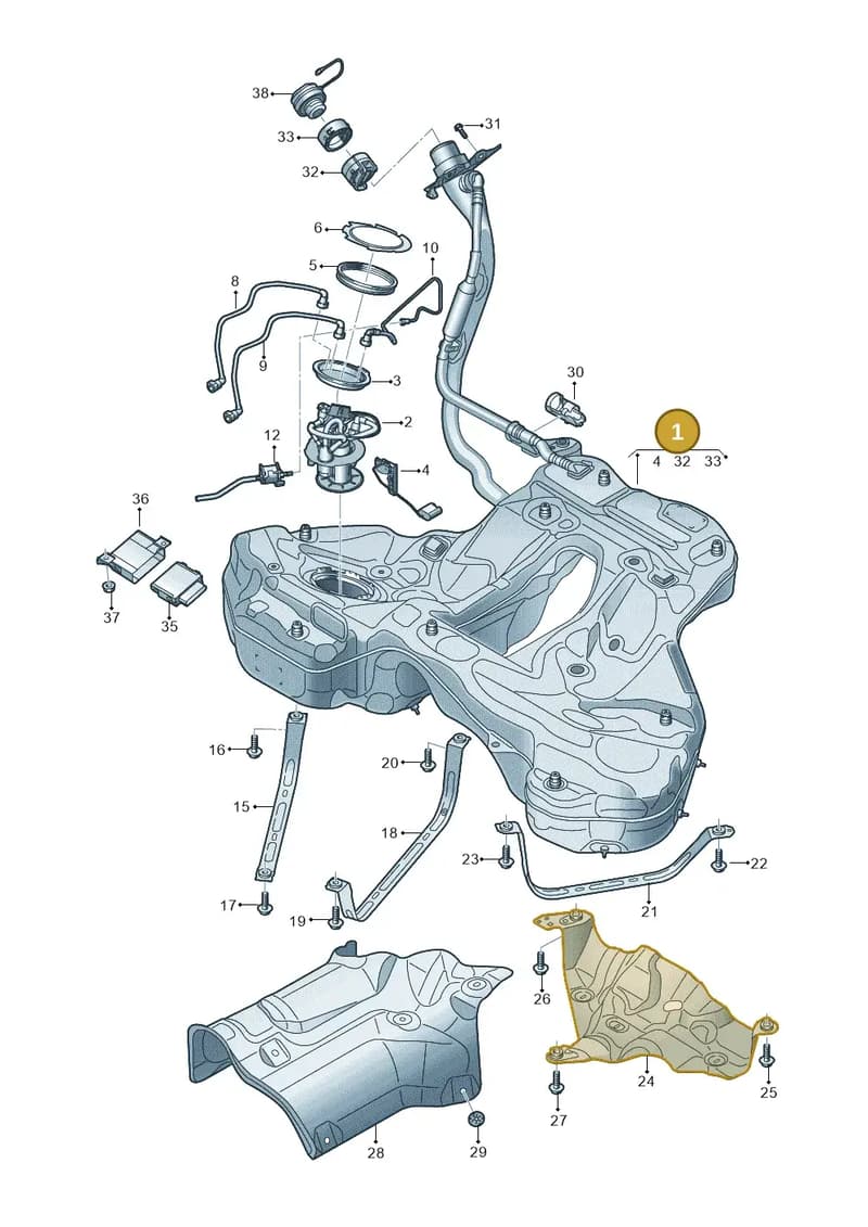 4K0201060EG — Audi A6 (2018-2025) diagram 430201050, position 1