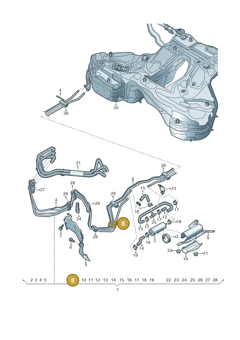 4K0201196H — Audi A6 (2018-2025) diagram 430201062, position 8