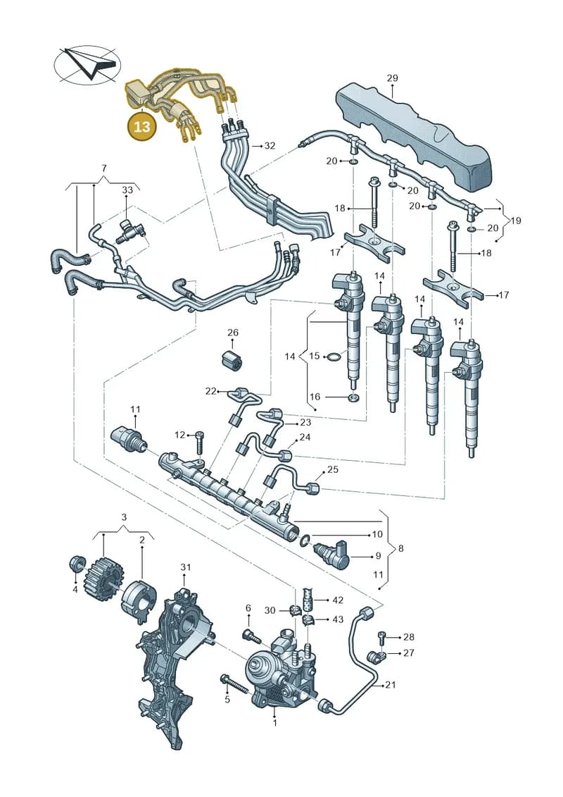 4K0201214P — Audi A6 (2018-2025) diagram 430130600, position 13