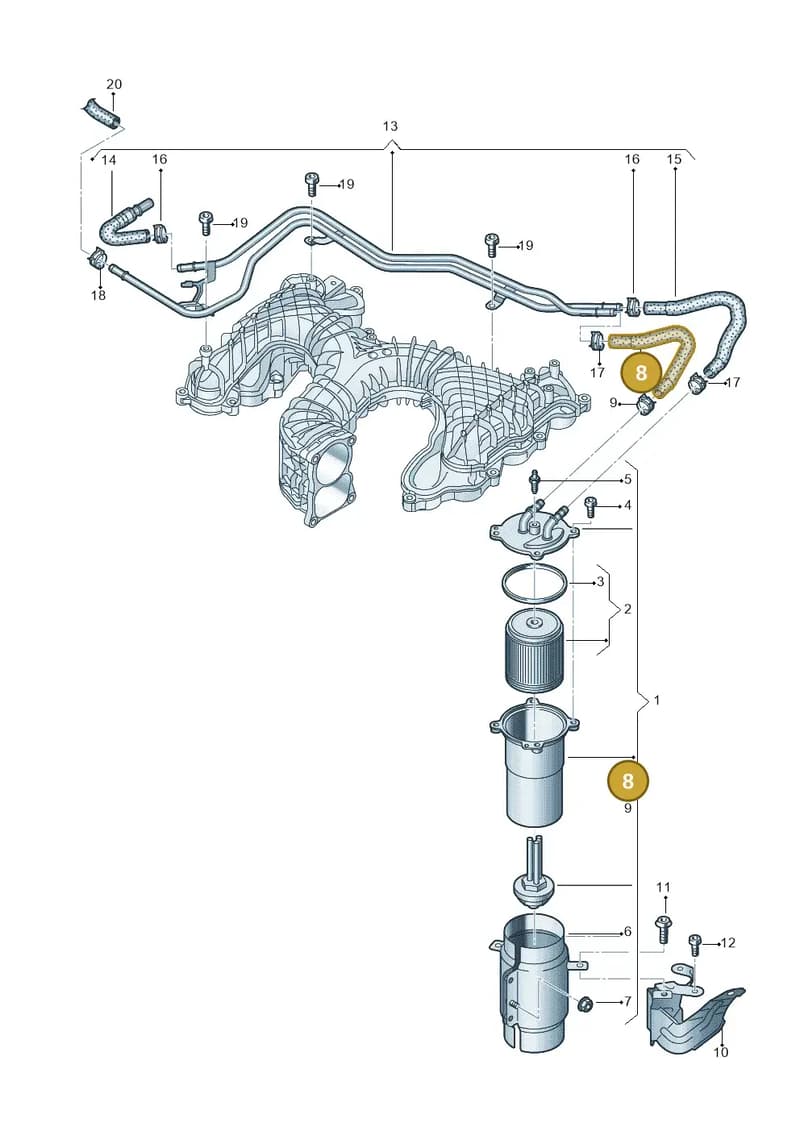 4K0201215AG — Audi A6 (2018-2025) diagram 430127050, position 8