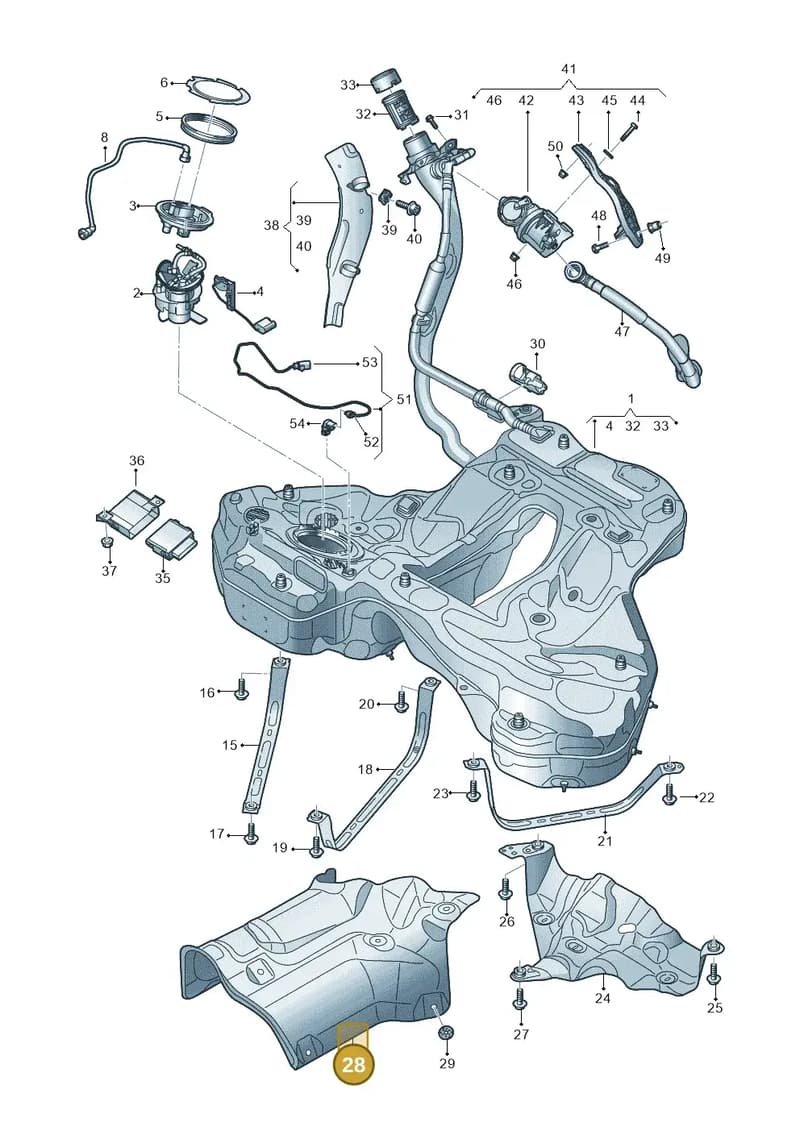4K0201308G — Audi A7 Sportback (2018-2025) diagram 435201030, position 28
