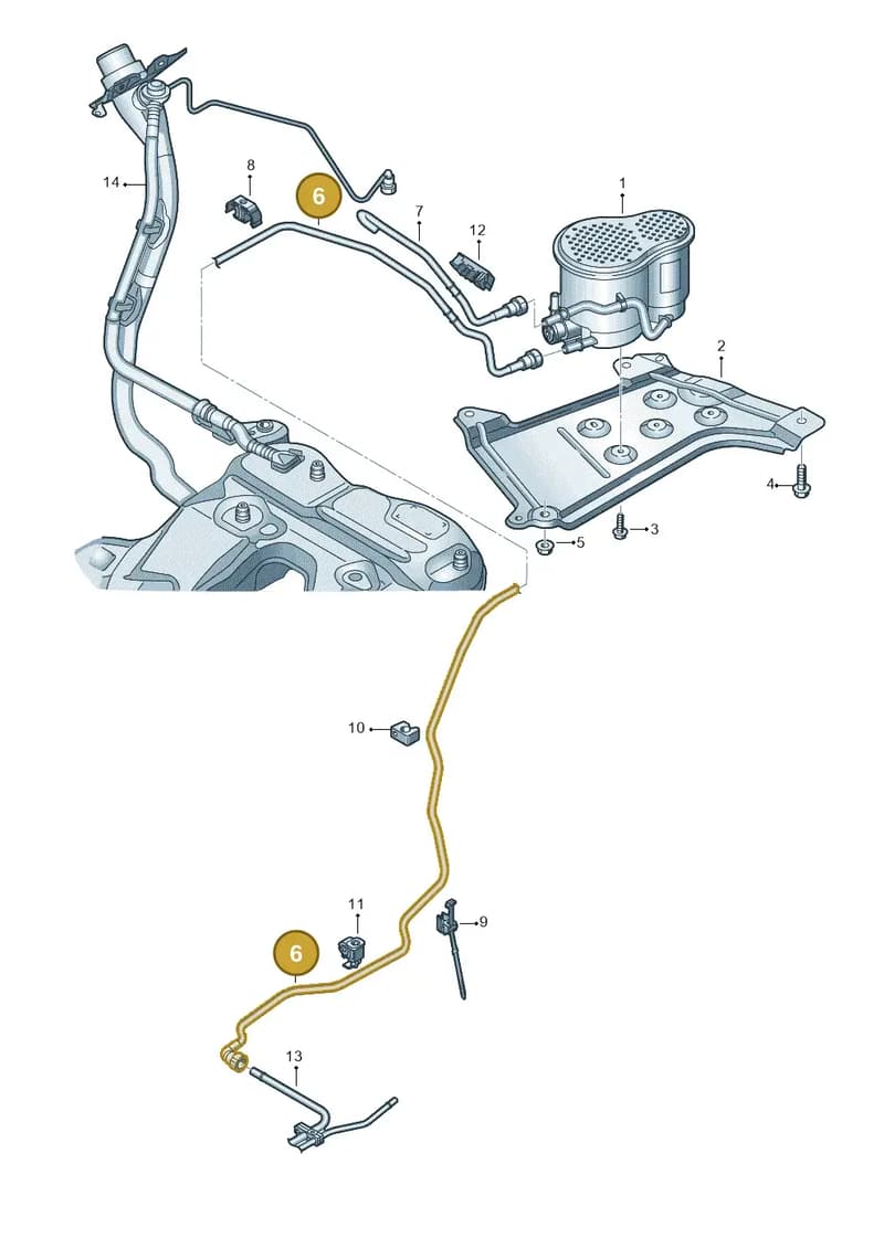 4K0201991BT — Audi A6 (2018-2025) diagram 435201800, position 6