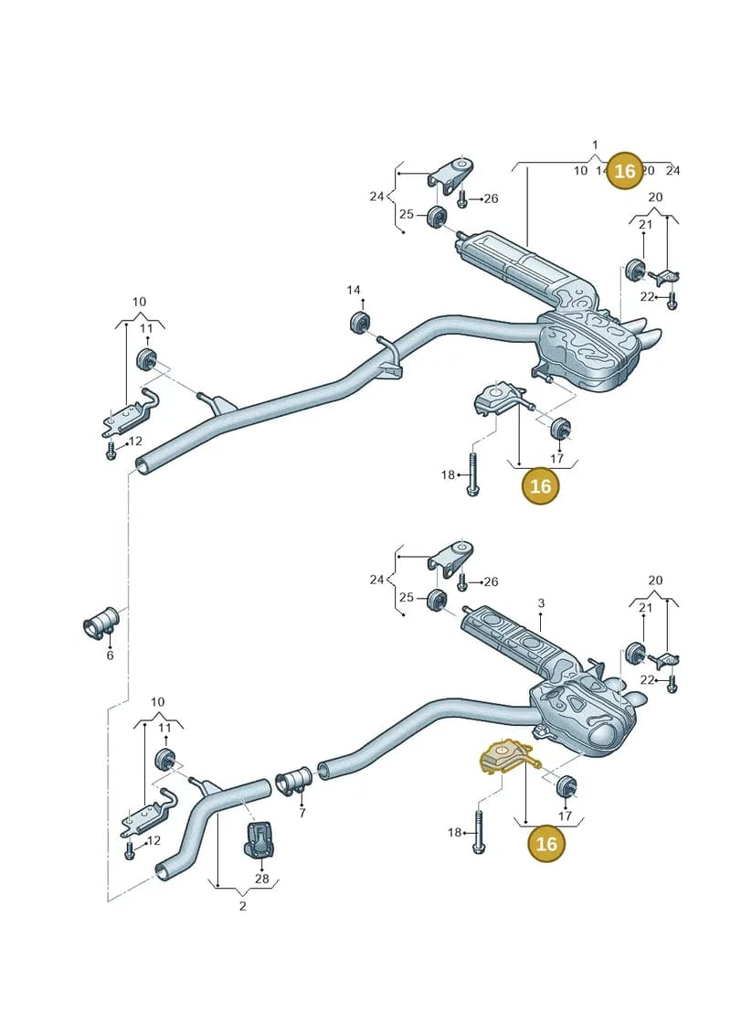 4K0253144A — Audi A6 (2018-2025) diagram 430253960, position 16