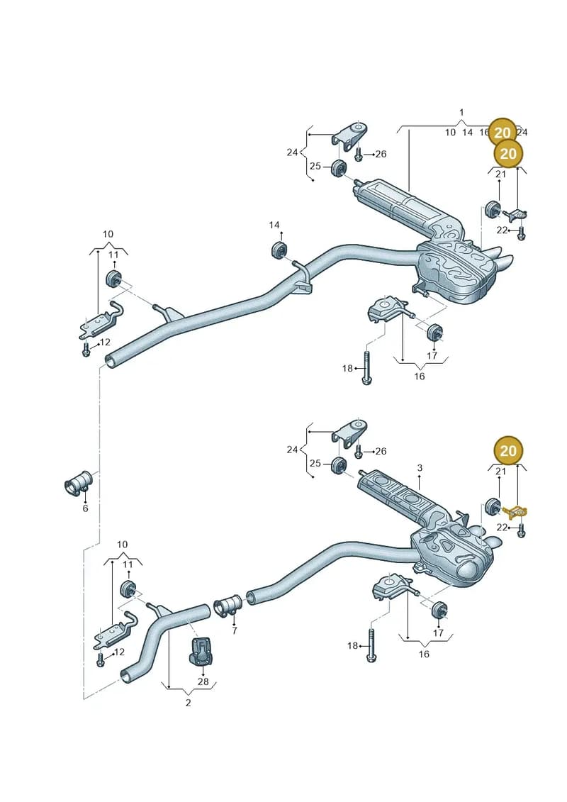 4K0253144E — Audi A6 (2018-2025) diagram 430253960, position 20