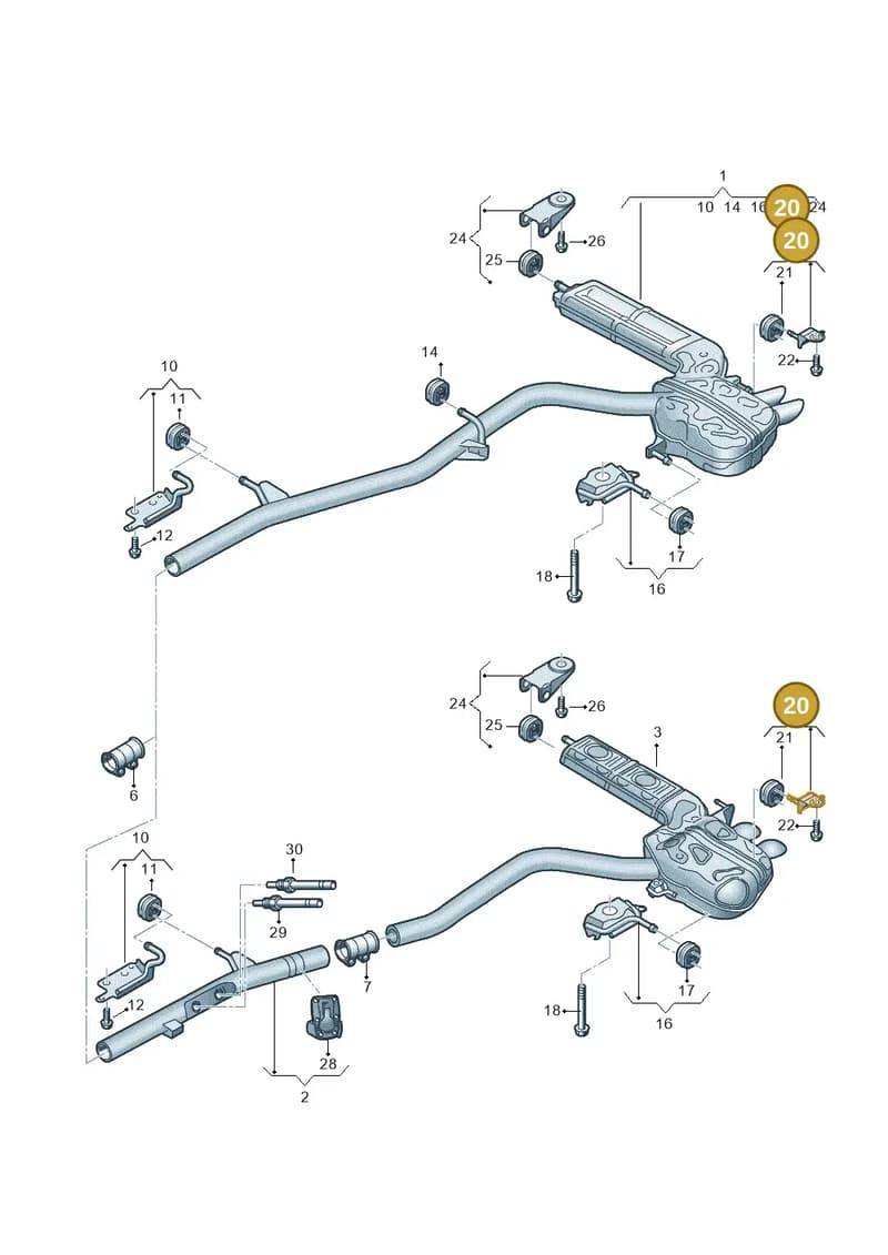 4K0253144E — Audi A6 (2018-2025) diagram 435253960, position 20
