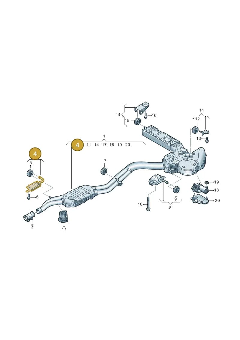 4K0253144G — Audi A6 (2018-2025) diagram 430253970, position 4