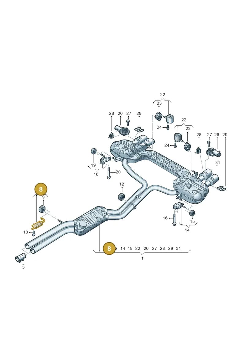 4K0253144G — Audi RS6 Avant (2019-2025) diagram 538253870, position 8