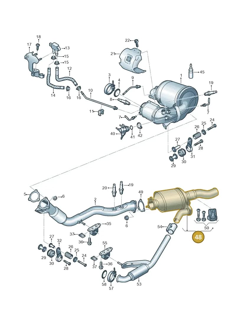 4K0254450FX — Audi A6 (2018-2025) diagram 435253750, position 48