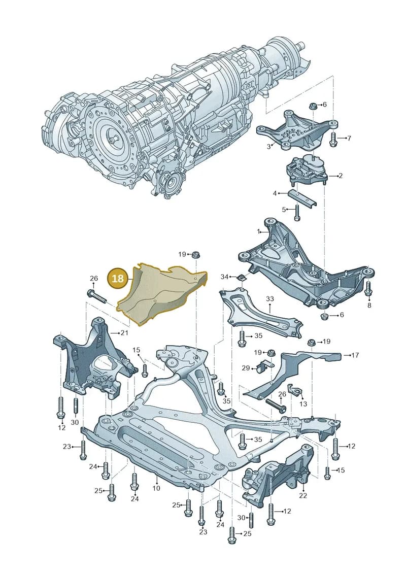 4K0399300F — Audi A6 (2018-2025) diagram 896399700, position 18