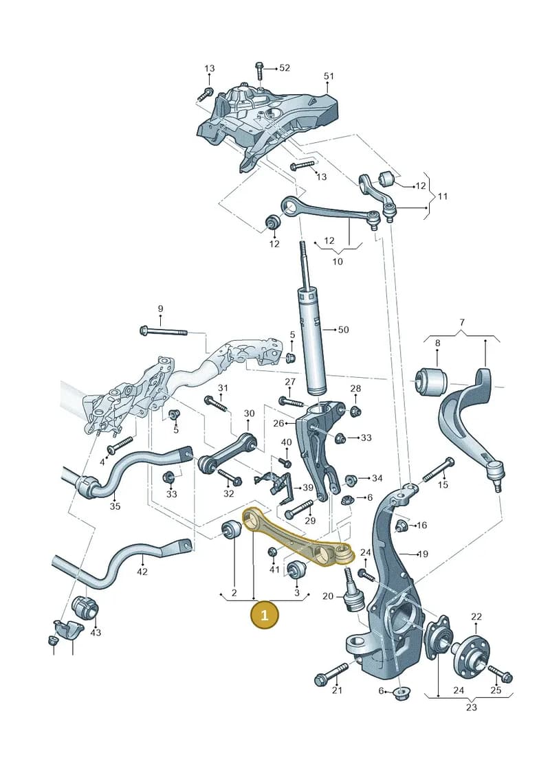 4K0407151B — Audi A6 (2018-2025) diagram 897407000, position 1