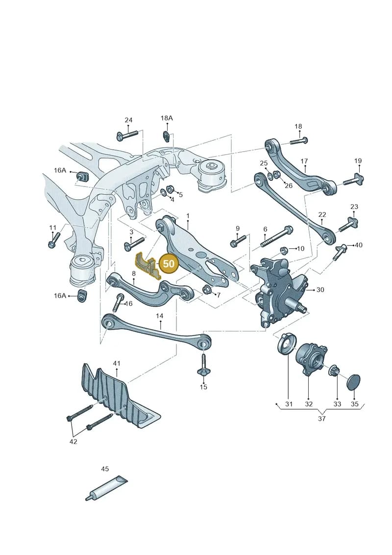 4K0505417A — Audi A6 (2018-2025) diagram 430505200, position 50