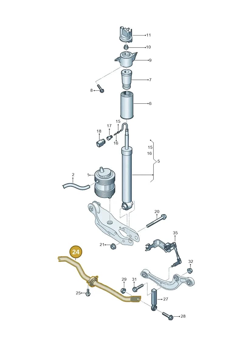 4K0511305F — Audi RS6 Avant (2019-2025) diagram 896511150, position 24