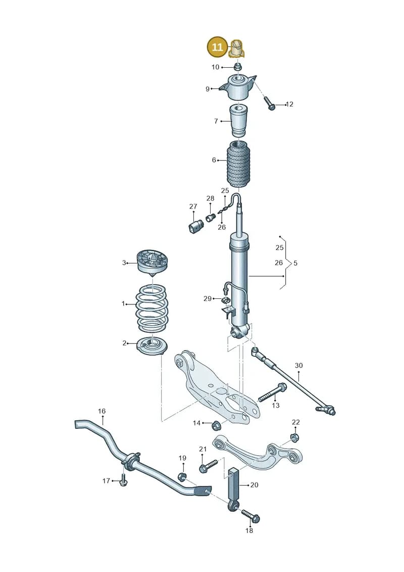4K0512135 — Audi RS6 Avant (2019-2025) diagram 537511100, position 11