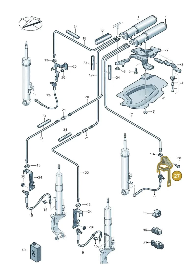 4K0616275A — Audi RS6 Avant (2019-2025) diagram 537616400, position 27