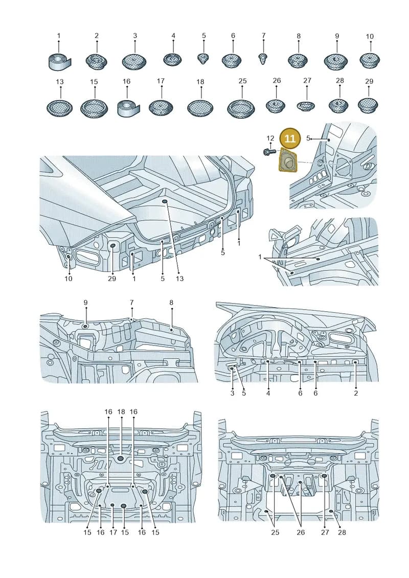 4K0616287A — Audi RS7 Sportback (2019-2025) diagram 435803360, position 11