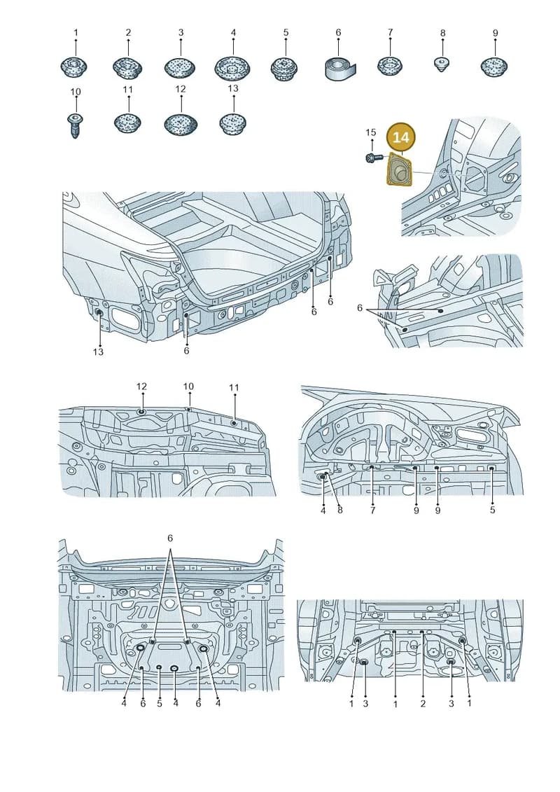 4K0616288A — Audi RS6 Avant (2019-2025) diagram 430803036, position 14