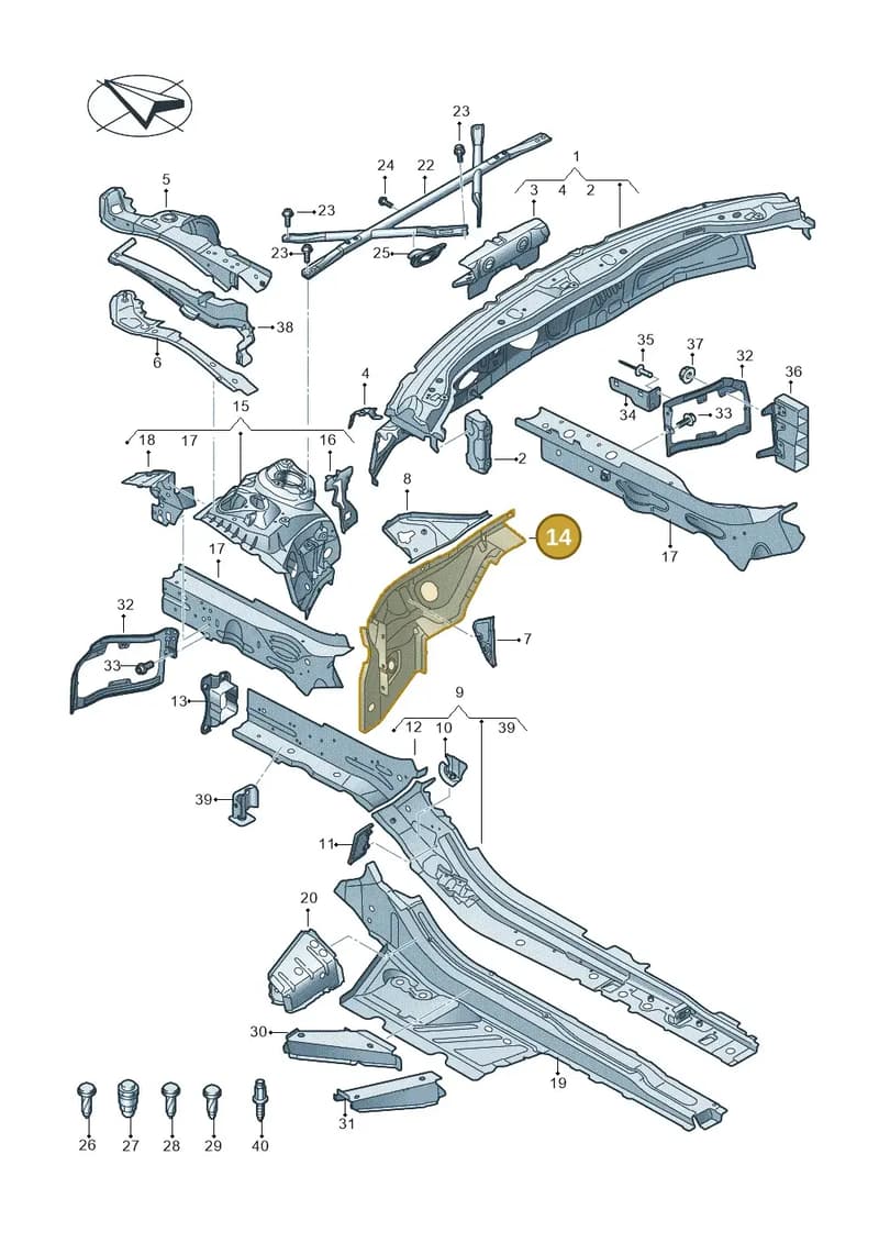 4K0802117 — Audi RS7 Sportback (2019-2025) diagram 435803000, position 14