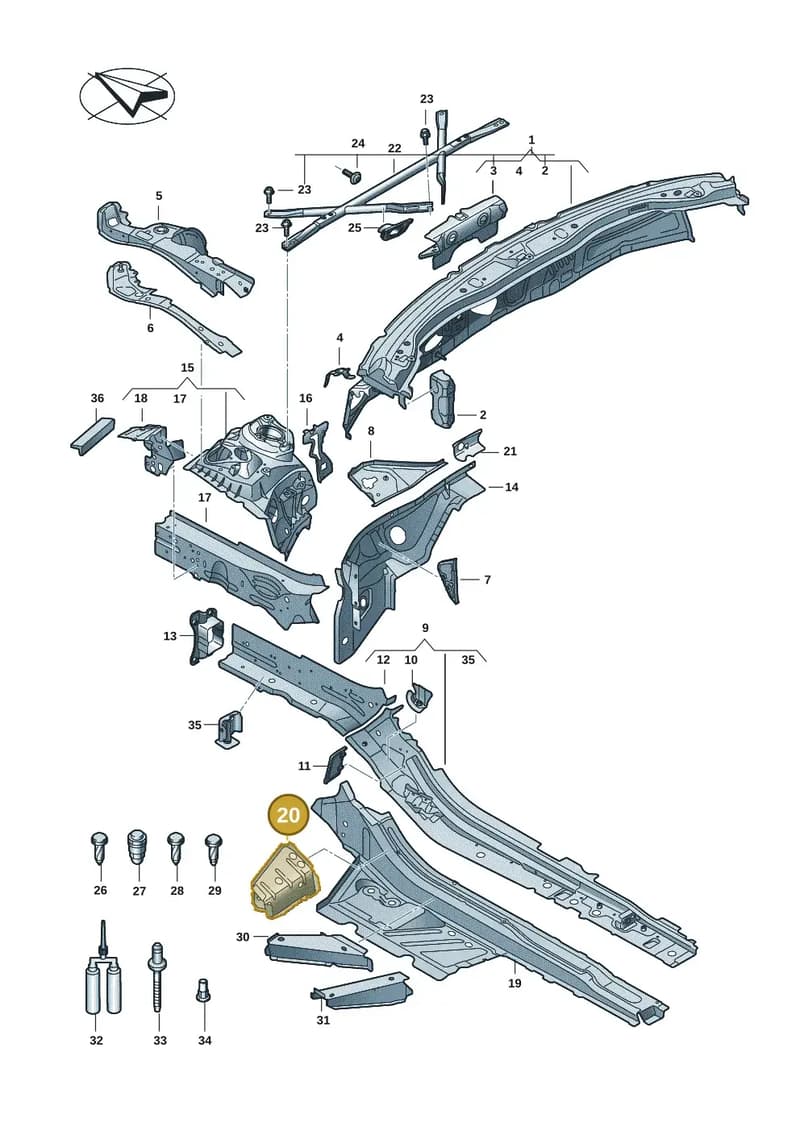 4K0802277 — Audi A5 Limousine (2024-2025) diagram 8wk803000, position 20