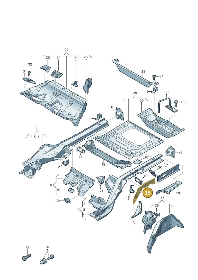 4K0802440B — Audi A6 (2018-2025) diagram 435803410, position 15