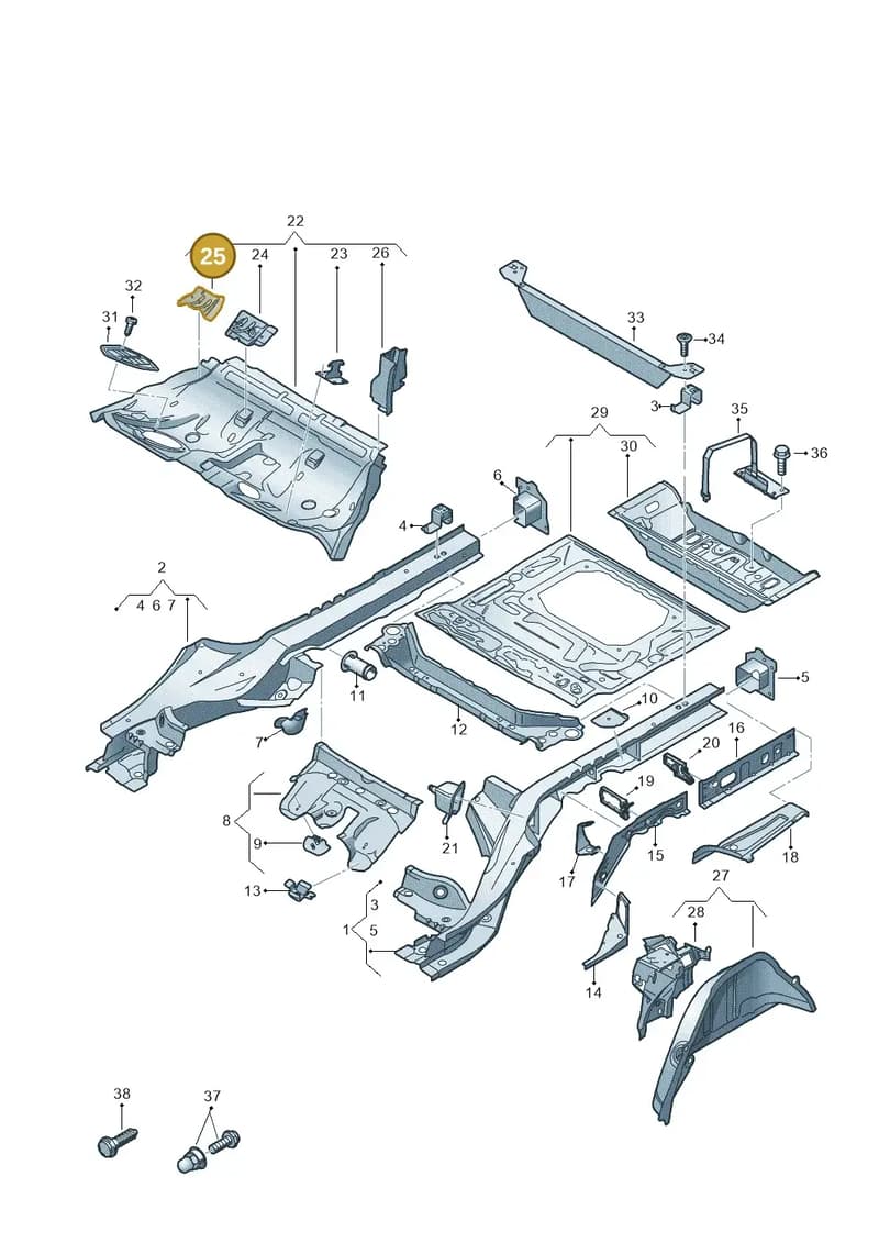 4K0802696B — Audi A6 (2018-2025) diagram 435803410, position 25
