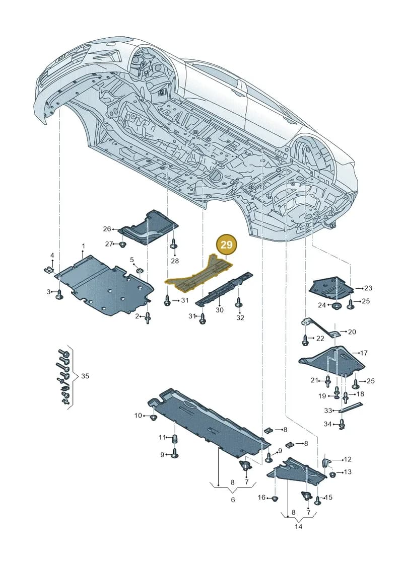 4K0803341A — Audi A6 (2018-2025) diagram 430825000, position 29