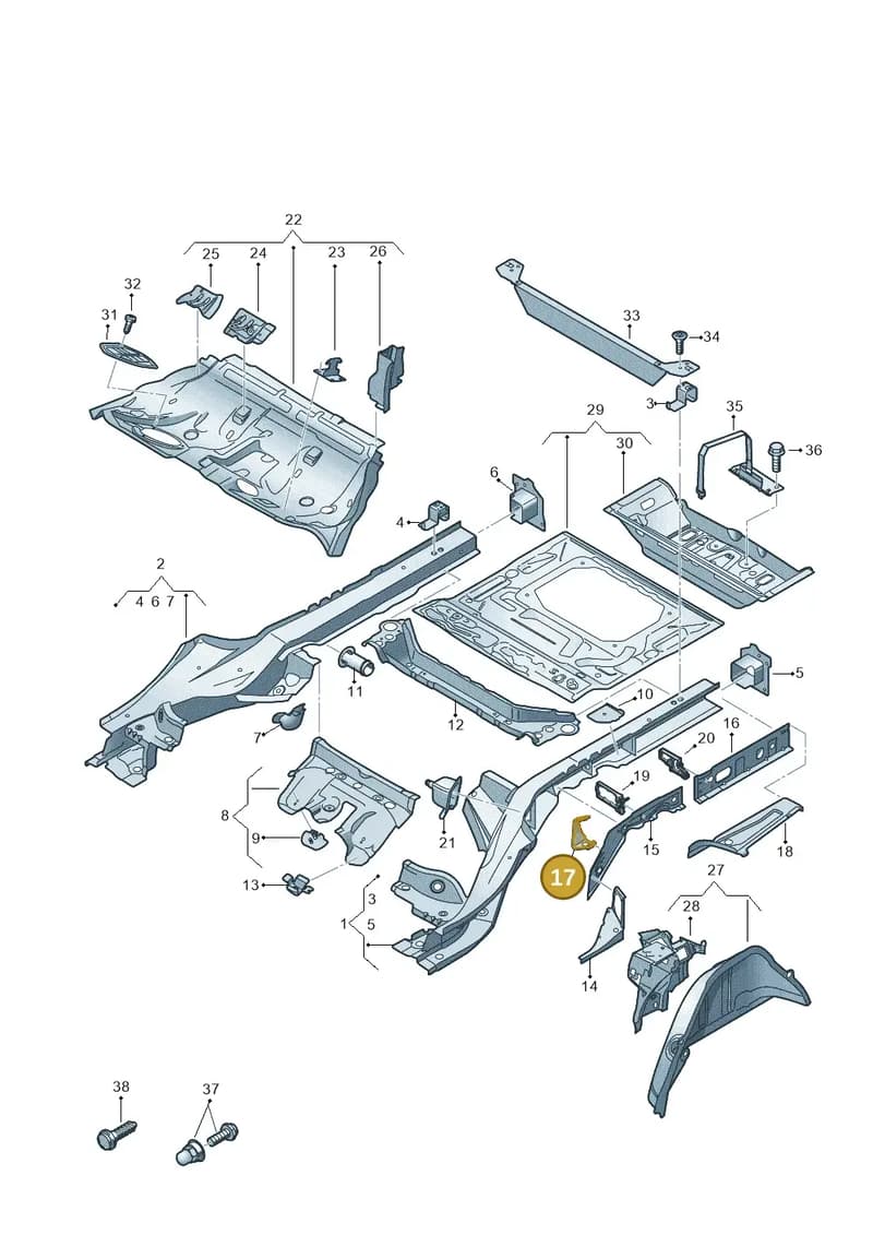 4K0803400 — Audi A6 (2018-2025) diagram 435803410, position 17