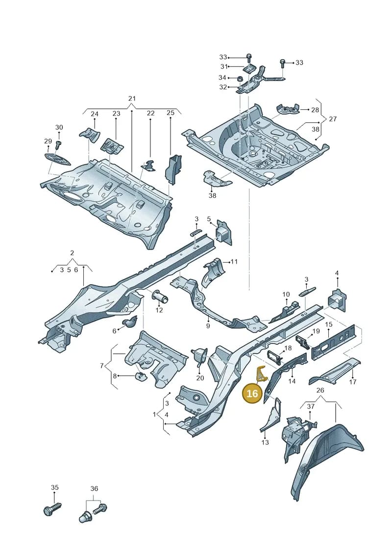 4K0803400 — Audi RS6 Avant (2019-2025) diagram 435803400, position 16