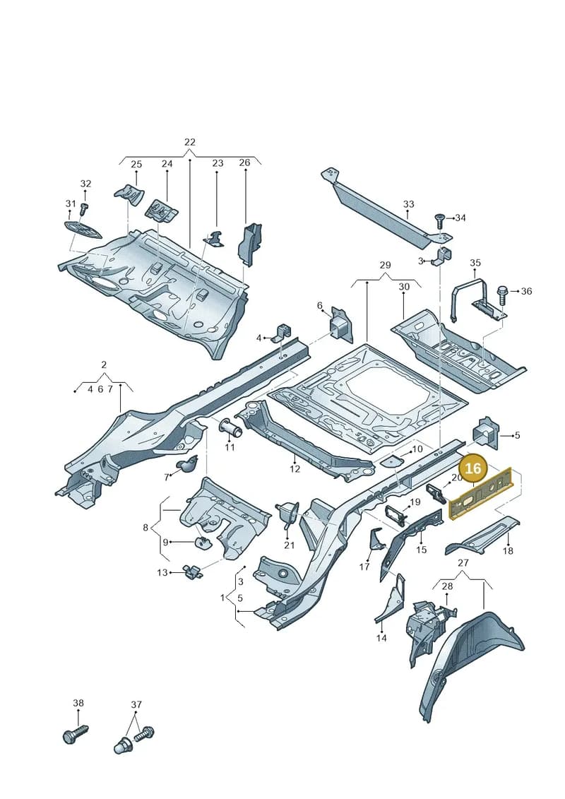 4K0803419 — Audi A6 (2018-2025) diagram 435803410, position 16
