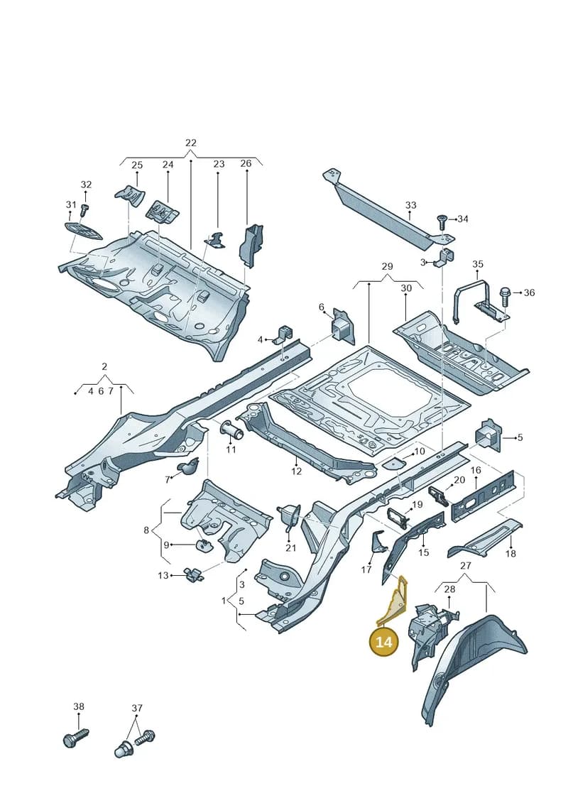 4K0803718B — Audi A6 (2018-2025) diagram 435803410, position 14