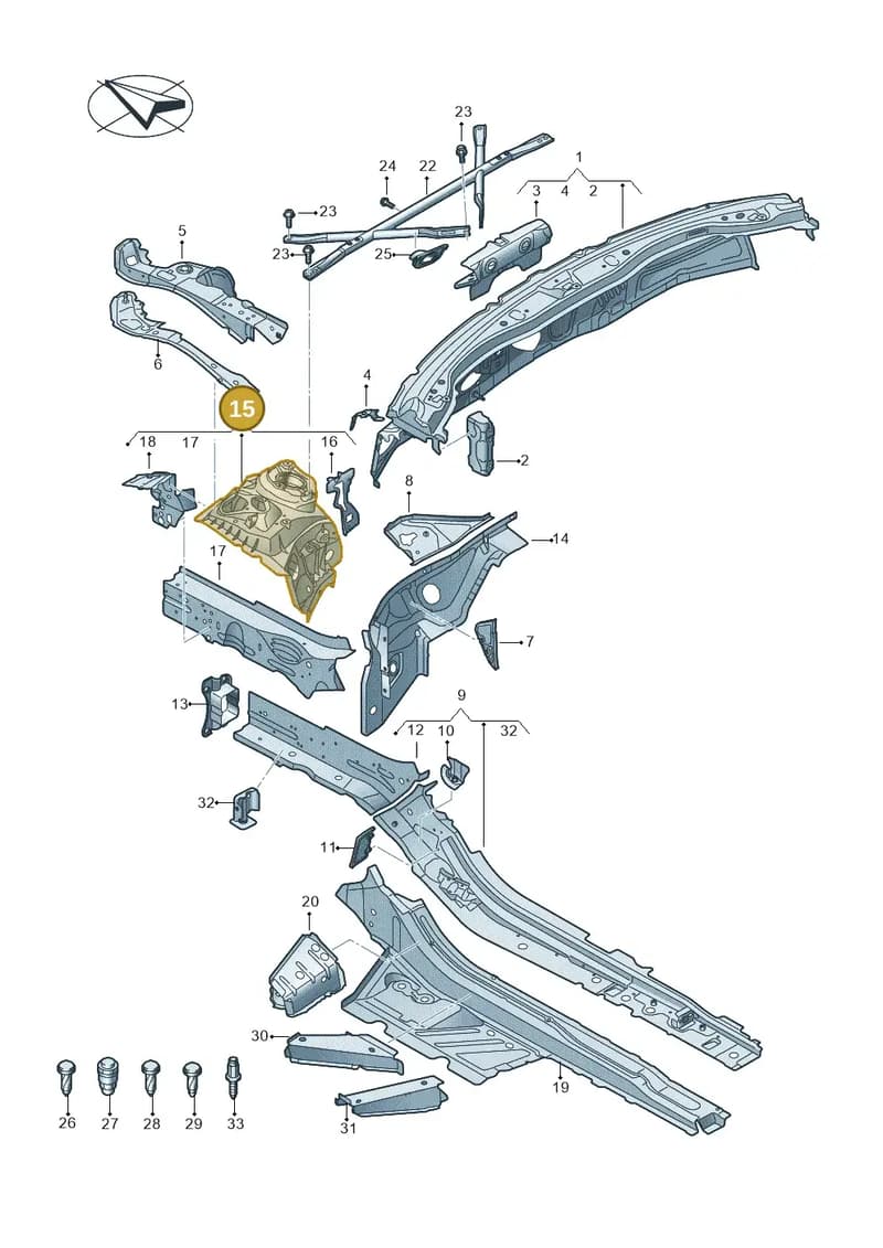 4K0805139Y — Audi RS6 Avant (2019-2025) diagram 537803000, position 15