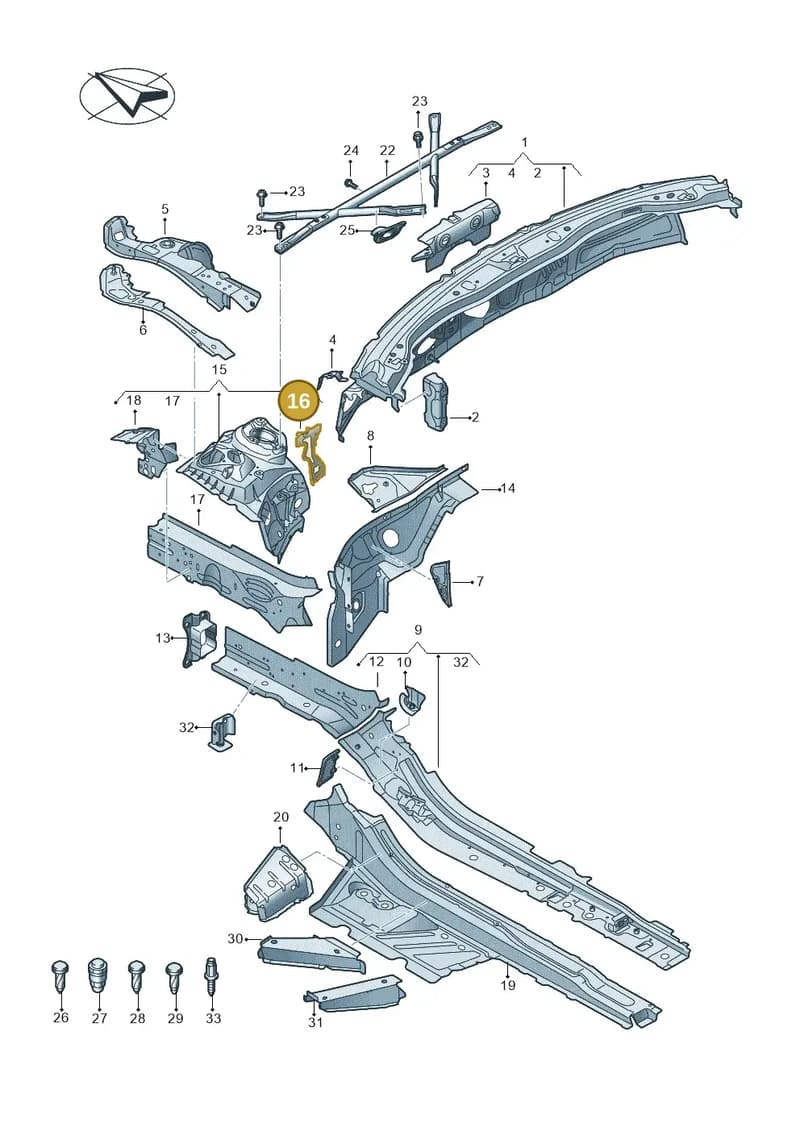 4K0805266B — Audi RS6 Avant (2019-2025) diagram 537803000, position 16