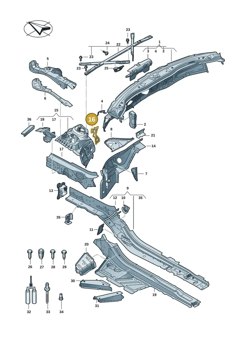 4K0805266B — Audi A5 Limousine (2024-2025) diagram 8wk803000, position 16