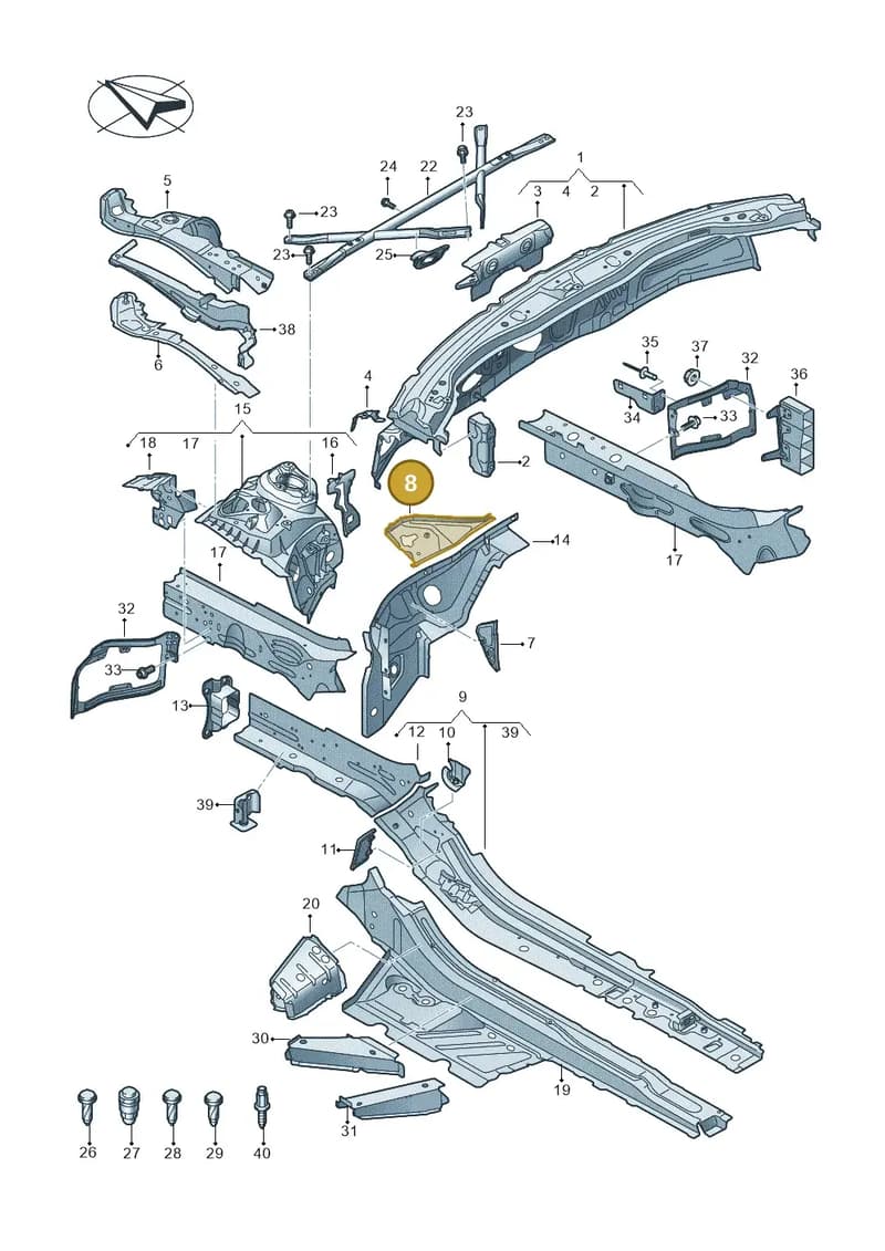 4K0806280B — Audi RS7 Sportback (2019-2025) diagram 435803000, position 8