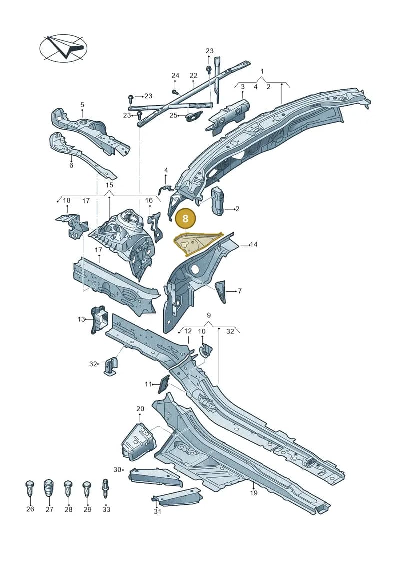 4K0806280B — Audi RS6 Avant (2019-2025) diagram 537803000, position 8