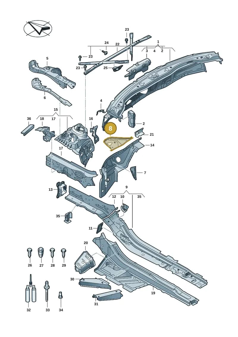 4K0806280B — Audi A5 Limousine (2024-2025) diagram 8wk803000, position 8