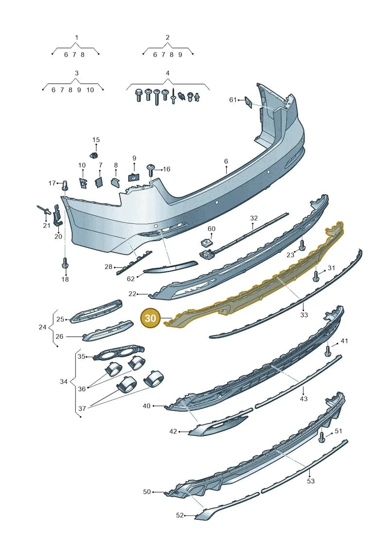4K0807521FRU6 — Audi A6 (2018-2025) diagram 430807070, position 30