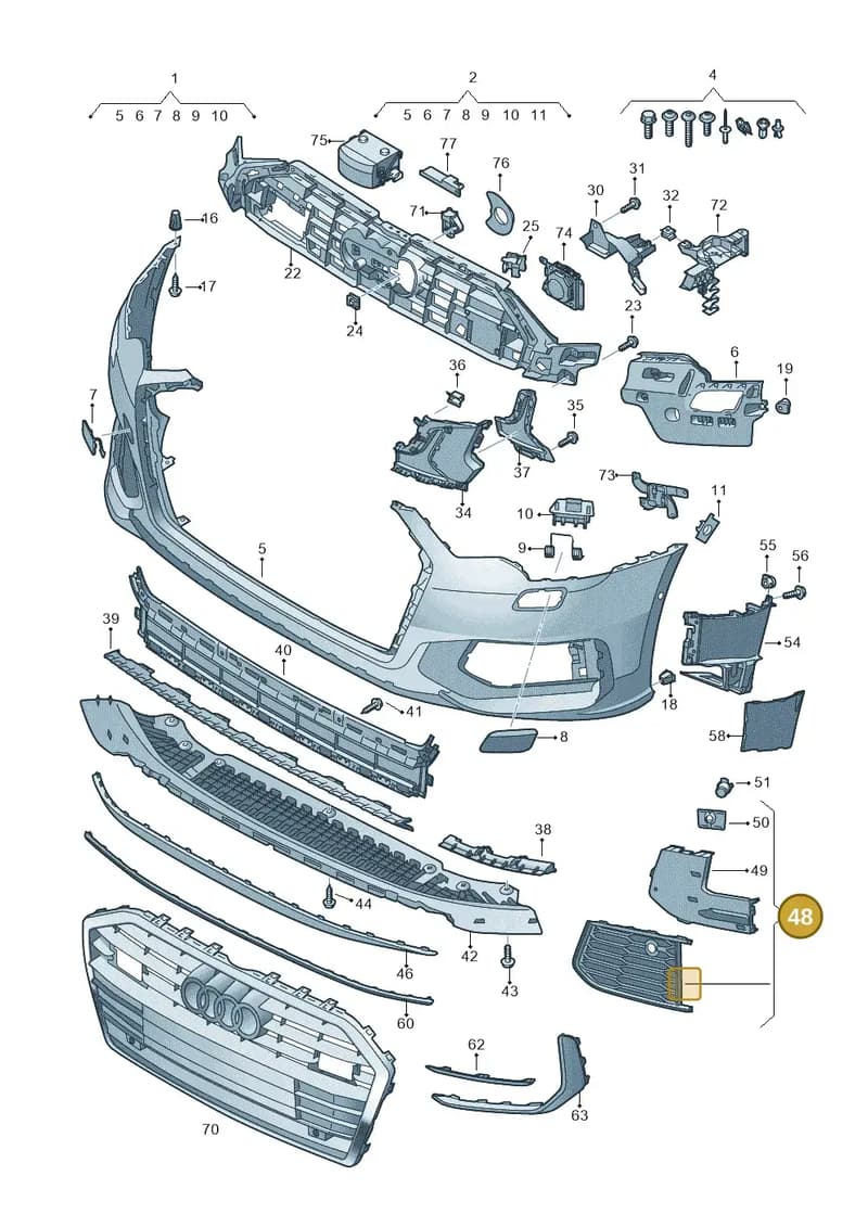 4K0807647G9B9 — Audi A6 (2018-2025) diagram 430807020, position 48