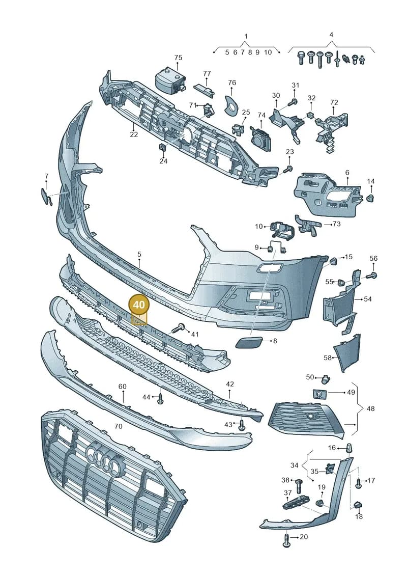 4K0807683B9B9 — Audi A6 (2018-2025) diagram 430807030, position 40