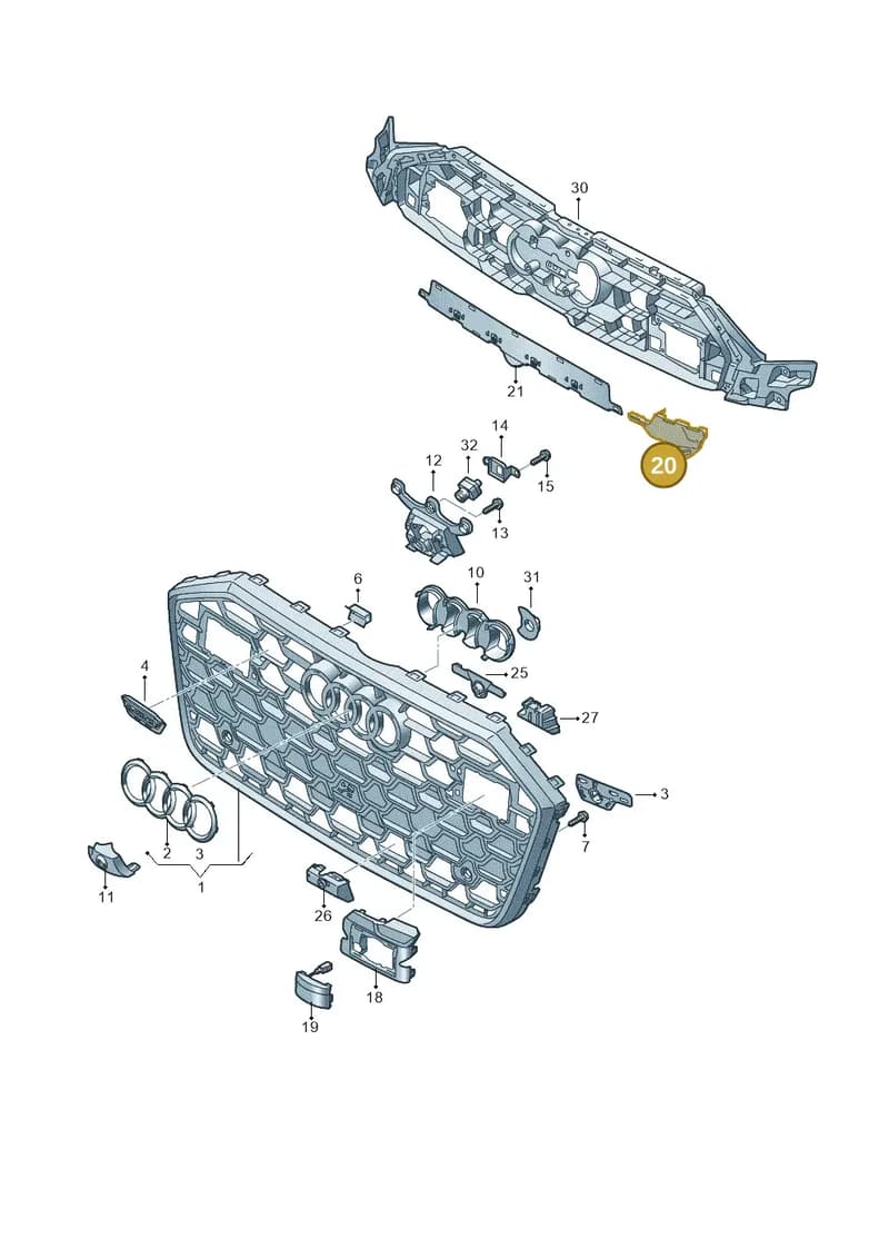 4K0807784H9B9 — Audi A6 (2018-2025) diagram 430853032, position 20