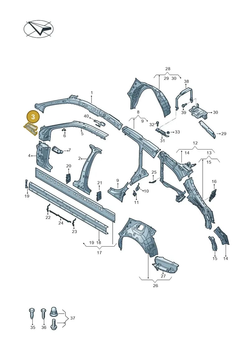 4K0809109A — Audi RS6 Avant (2019-2025) diagram 430809010, position 3